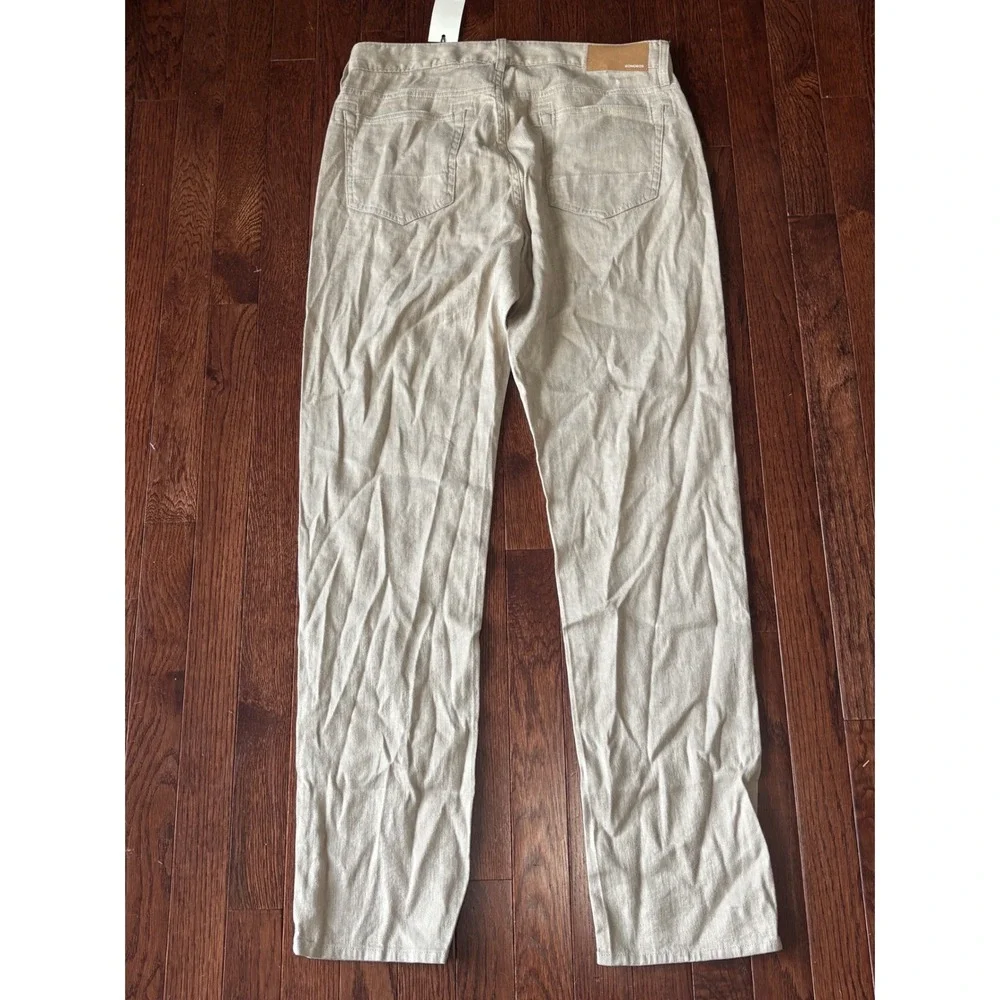 NWT Bonobos Coastal 5-Pocket Pants Men's 31x32 Slim Linen Cotton Stretch Beige